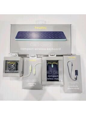 *Bundle* HeyDay Bluetooth Keyboard / Mouse / Strap / Wall Charger /Cable LOT 3